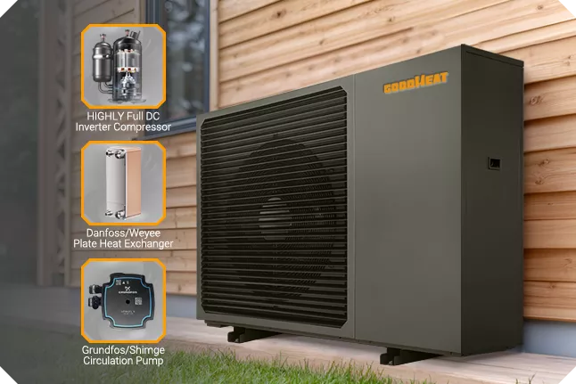 Heat Pump With Premium Components Including Dc Twin Rotor Compressor Danfoss Plate Heat Exchanger An